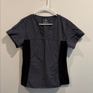 Cherokee Charcoal and Black Short Sleeve Top